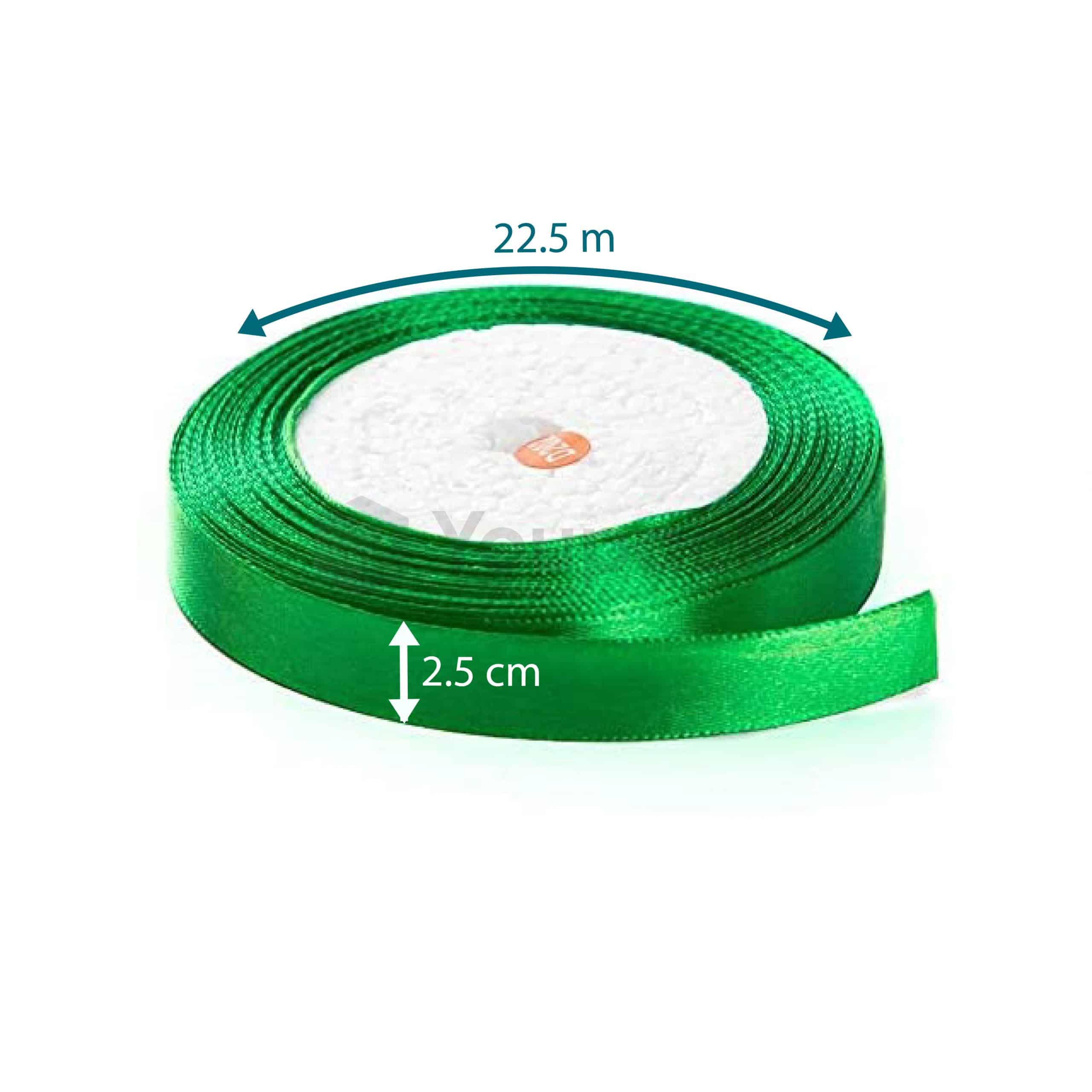 Ruban satin double face 38mm vert forêt col587 - Mondial Tissus